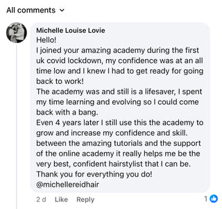 Online Bridal Makeup Hairstyling Academy Facebook Testimonial