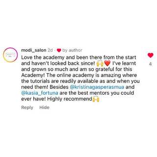 Online Bridal Makeup Hairstyling Academy Instagram Testimonial