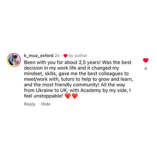 Online Bridal Makeup Hairstyling Academy Instagram Testimonial