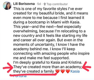 Online Bridal Hairstyling Academy Testimonial